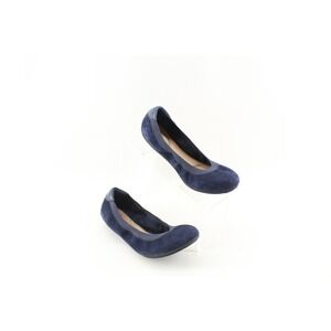 Lands End Womens 496934 Suede Comfort Elastic Ballet Flat Shoes Blue 6.5D